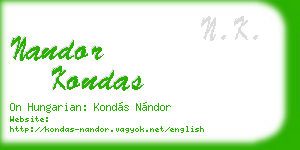 nandor kondas business card